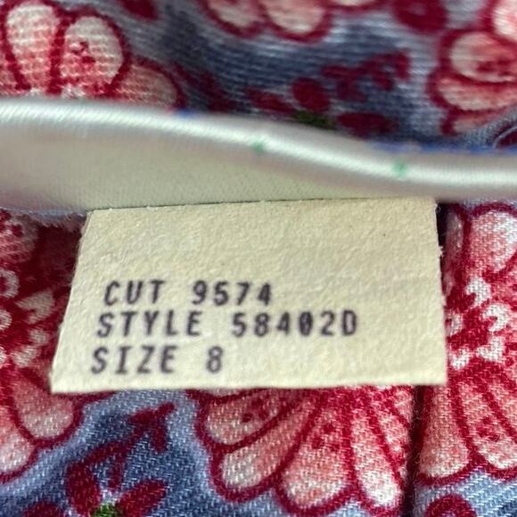 VTG‎ MOUSEFEATHERS Mixed Print Floral Dress Girls SZ 8 Puff Long Sleeve Prairie - Picture 9 of 11